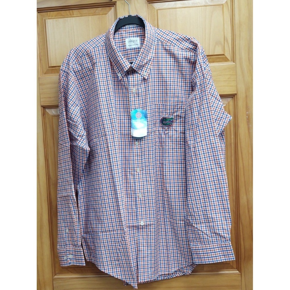 Campus Specialties Men's Size XL Florida Gators Button Up Long Sleeve Plaid